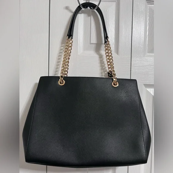 Michael Kors Black Susannah Saffiano Leather Large Tote Bag - Picture 2 of 10